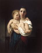 Adolphe William Bouguereau The Elder Sister (mk26) oil painting artist